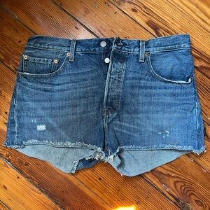 Levi’s 501 High-Rise Distressed Denim Shorts